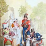 Париж Сад Тюильри, скульптуры и русские казаки в 1814 году