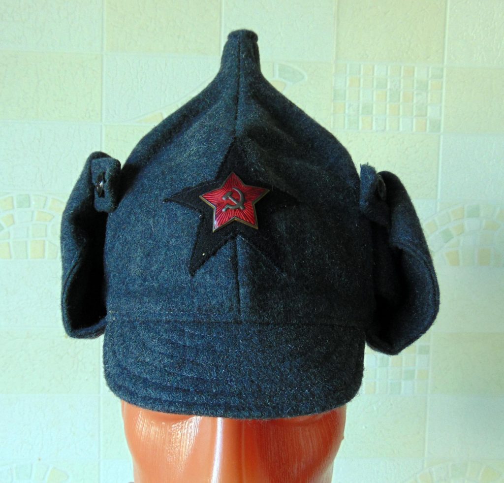 Red army, soviet WW2 uniform, winter helmet Budenovka