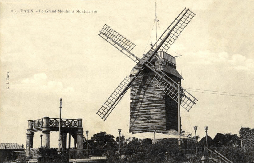 Ветряные мельницы Парижа — Мулен де ла Галетт, на фото-открытках начала XX ...