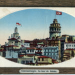 Стамбул Башня Галата. Раскрашенное фото начала XX века.