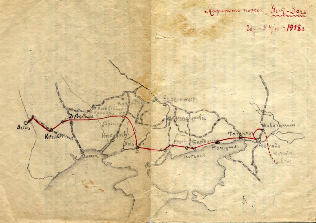 Поход дроздовцев Яссы-Дон, карта схема